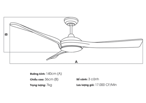 Quạt trần cổ điển KAIYOKUKAN IWA 218